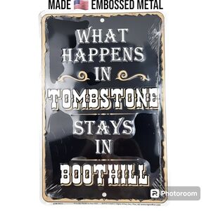 Tombstone Boot Hill Metal Sign 12x8 Wild West Wyatt Earp OK Corral Western Gift